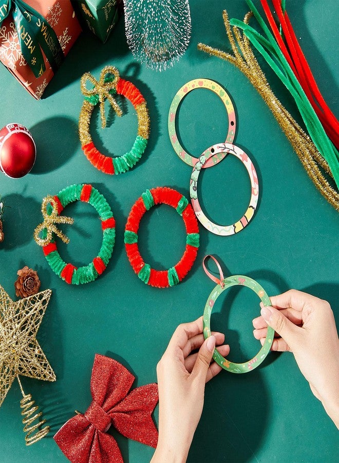 DoubleFill Christmas Crafts for Kids -Create Your Own Wooden Christmas Wreath Ornaments DIY Winter Arts and Craft Kit Activity Project Unfinished Wood Xmas Party Crafts Decorations - Image 4